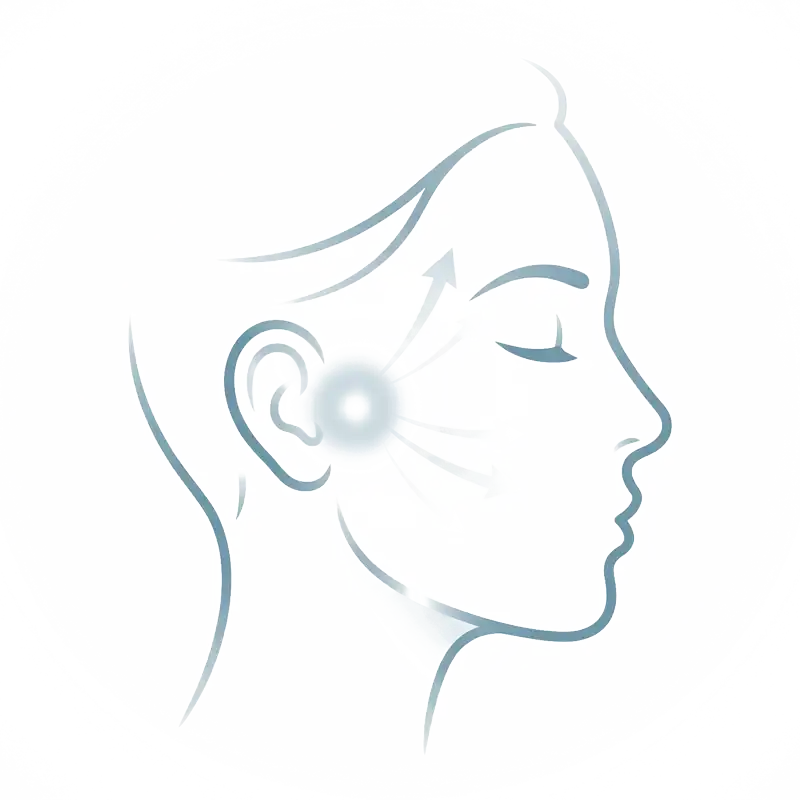 Posterior cheek treatment area illustration