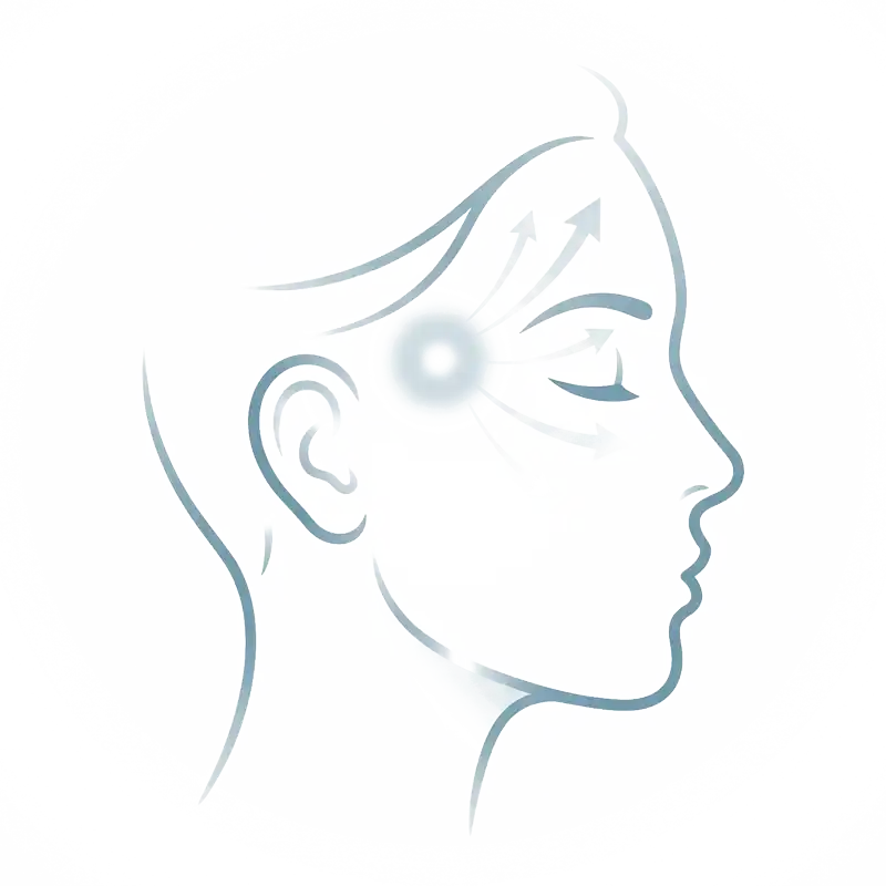 Temples treatment area illustration