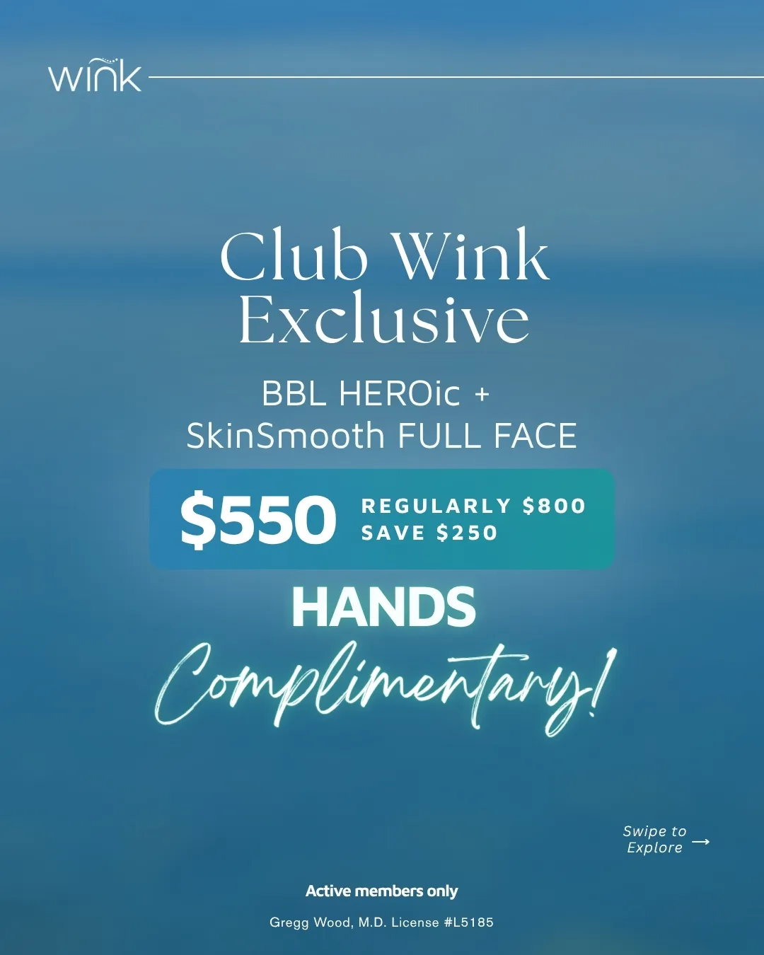 CLUB WINK EXCLUSIVE — COMPLIMENTARY HANDS!